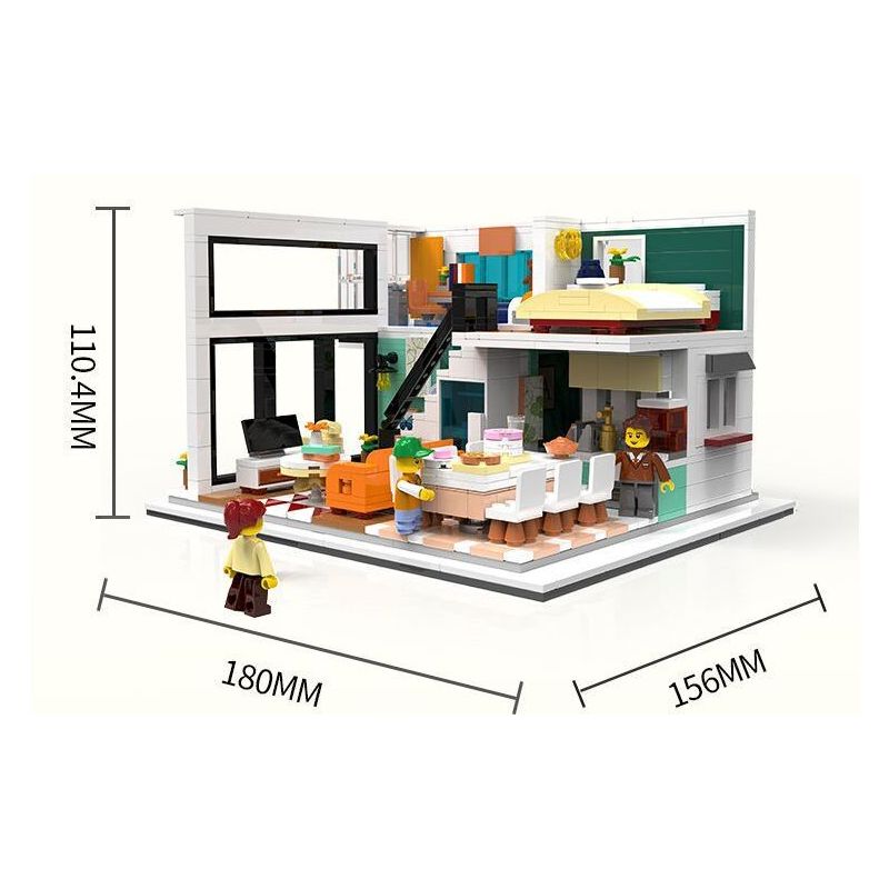 ZHEGAO 00337 non  NGÔI NHÀ THỜI TRANG bộ đồ chơi xếp lắp ráp ghép mô hình Creator MODERN ROOMS Sáng Tạo 1167 khối