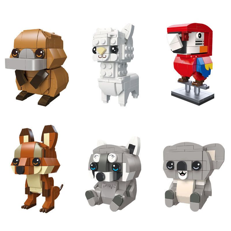 JIESTAR 38005 non Lego THIÊN ĐƯỜNG THÚ CƯNG DỄ THƯƠNG 6 LOẠI MỎ VỊT ALPACA VẸT ĐUÔI DÀI KANGAROO GẤU TRÚC KOALA bộ đồ chơi xếp lắp ráp ghép mô hình Creator Sáng Tạo 638 khối