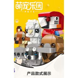 JIESTAR 38005 non  THIÊN ĐƯỜNG THÚ CƯNG DỄ THƯƠNG 6 LOẠI MỎ VỊT ALPACA VẸT ĐUÔI DÀI KANGAROO GẤU TRÚC KOALA bộ đồ chơi xếp lắp ráp ghép mô hình Creator Sáng Tạo 638 khối