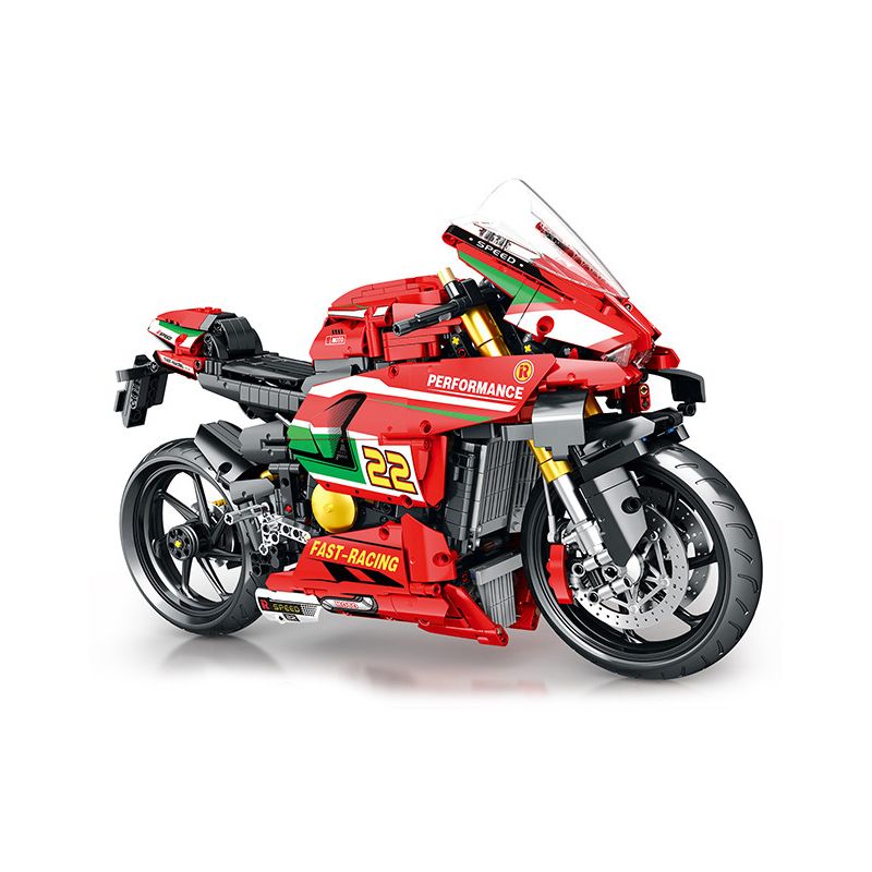 JUHANG TECHNOLOGY 85004 non Lego MÔ TÔ DUCATI V4R tỷ lệ 1:5 bộ đồ chơi xếp lắp ráp ghép mô hình Technic Kỹ Thuật Công Nghệ Cao Mô Hình Phương Tiện 1966 khối