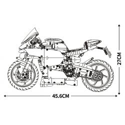 JUHANG TECHNOLOGY 85004 non  MÔ TÔ DUCATI V4R tỷ lệ 1:5 bộ đồ chơi xếp lắp ráp ghép mô hình  Kỹ Thuật Công Nghệ Cao Mô Hình Phương Tiện 1966 khối