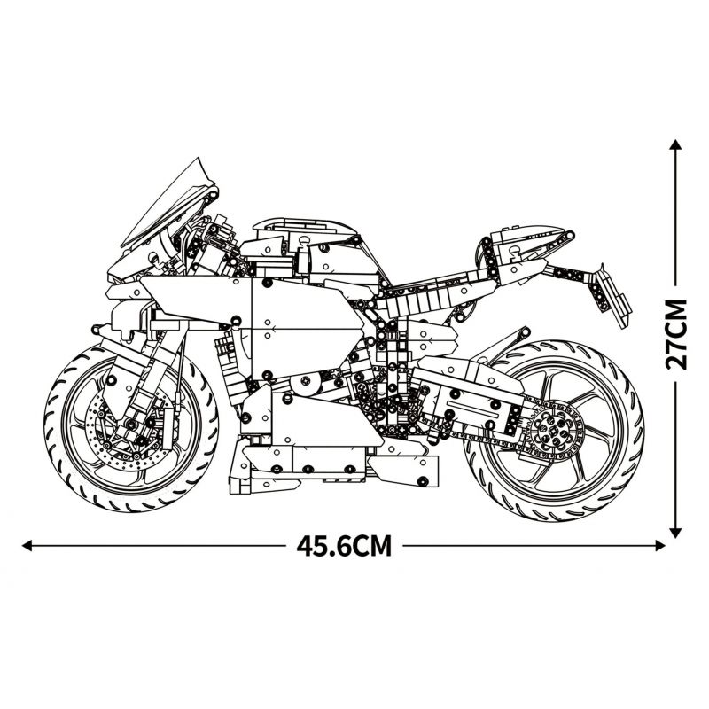 JUHANG TECHNOLOGY 85004 non  MÔ TÔ DUCATI V4R tỷ lệ 1:5 bộ đồ chơi xếp lắp ráp ghép mô hình  Kỹ Thuật Công Nghệ Cao Mô Hình Phương Tiện 1966 khối