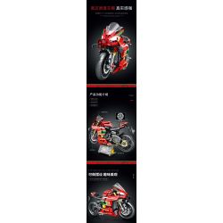 JUHANG TECHNOLOGY 85004 non  MÔ TÔ DUCATI V4R tỷ lệ 1:5 bộ đồ chơi xếp lắp ráp ghép mô hình  Kỹ Thuật Công Nghệ Cao Mô Hình Phương Tiện 1966 khối
