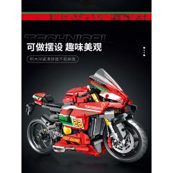 JUHANG TECHNOLOGY 85004 non  MÔ TÔ DUCATI V4R tỷ lệ 1:5 bộ đồ chơi xếp lắp ráp ghép mô hình  Kỹ Thuật Công Nghệ Cao Mô Hình Phương Tiện 1966 khối