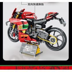 JUHANG TECHNOLOGY 85004 non  MÔ TÔ DUCATI V4R tỷ lệ 1:5 bộ đồ chơi xếp lắp ráp ghép mô hình  Kỹ Thuật Công Nghệ Cao Mô Hình Phương Tiện 1966 khối