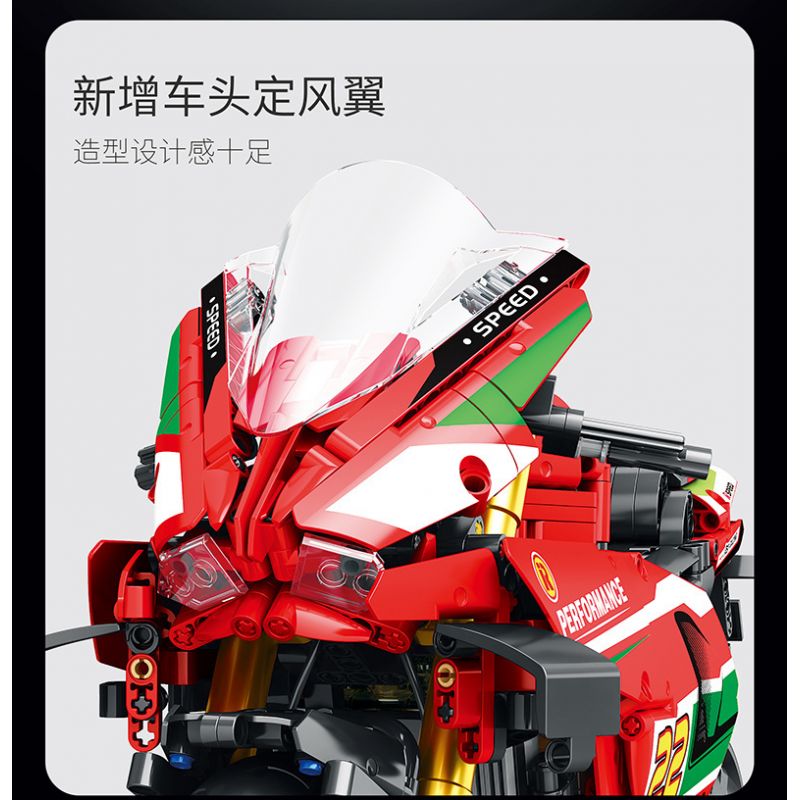 JUHANG TECHNOLOGY 85004 non  MÔ TÔ DUCATI V4R tỷ lệ 1:5 bộ đồ chơi xếp lắp ráp ghép mô hình  Kỹ Thuật Công Nghệ Cao Mô Hình Phương Tiện 1966 khối