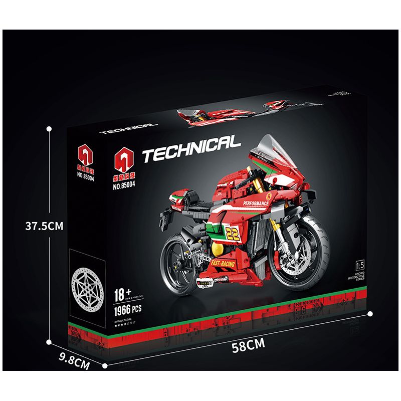 JUHANG TECHNOLOGY 85004 non  MÔ TÔ DUCATI V4R tỷ lệ 1:5 bộ đồ chơi xếp lắp ráp ghép mô hình  Kỹ Thuật Công Nghệ Cao Mô Hình Phương Tiện 1966 khối
