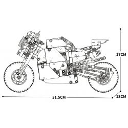 JUHANG TECHNOLOGY 82007 non  XE BÁNH LỐP RỘNG HAI MÀU bộ đồ chơi xếp lắp ráp ghép mô hình  Kỹ Thuật Công Nghệ Cao Mô Hình Phương Tiện 992 khối