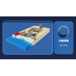 QIZHILE E01005 01005 non  KỲ NGHỈ BÃI BIỂN bộ đồ chơi xếp lắp ráp ghép mô hình