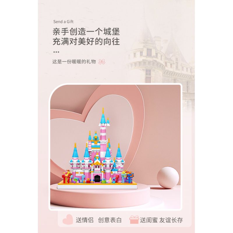 MOYU BLOCK MY92031 92031 non  LÂU ĐÀI MÀU HỒNG bộ đồ chơi xếp lắp ráp ghép mô hình Girl PINK CASTLE Con Gái 2988 khối