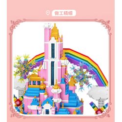 MOYU BLOCK MY92031 92031 non  LÂU ĐÀI MÀU HỒNG bộ đồ chơi xếp lắp ráp ghép mô hình Girl PINK CASTLE Con Gái 2988 khối