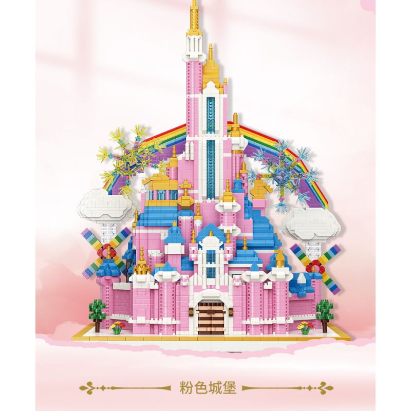 MOYU BLOCK MY92002 92002 non  LÂU ĐÀI CẦU VỒNG bộ đồ chơi xếp lắp ráp ghép mô hình Girl RAINBOW CASTLE Con Gái 6230 khối