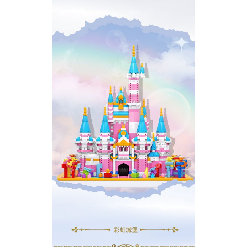 MOYU BLOCK MY92002 92002 non  LÂU ĐÀI CẦU VỒNG bộ đồ chơi xếp lắp ráp ghép mô hình Girl RAINBOW CASTLE Con Gái 6230 khối