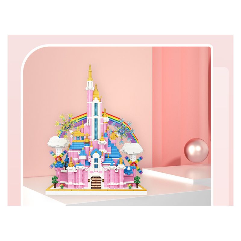 MOYU BLOCK MY92002 92002 non  LÂU ĐÀI CẦU VỒNG bộ đồ chơi xếp lắp ráp ghép mô hình Girl RAINBOW CASTLE Con Gái 6230 khối