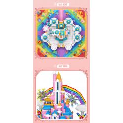 MOYU BLOCK MY92002 92002 non  LÂU ĐÀI CẦU VỒNG bộ đồ chơi xếp lắp ráp ghép mô hình Girl RAINBOW CASTLE Con Gái 6230 khối