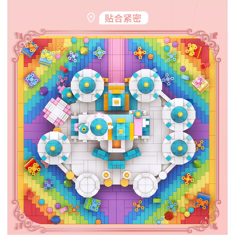 MOYU BLOCK MY92002 92002 non  LÂU ĐÀI CẦU VỒNG bộ đồ chơi xếp lắp ráp ghép mô hình Girl RAINBOW CASTLE Con Gái 6230 khối