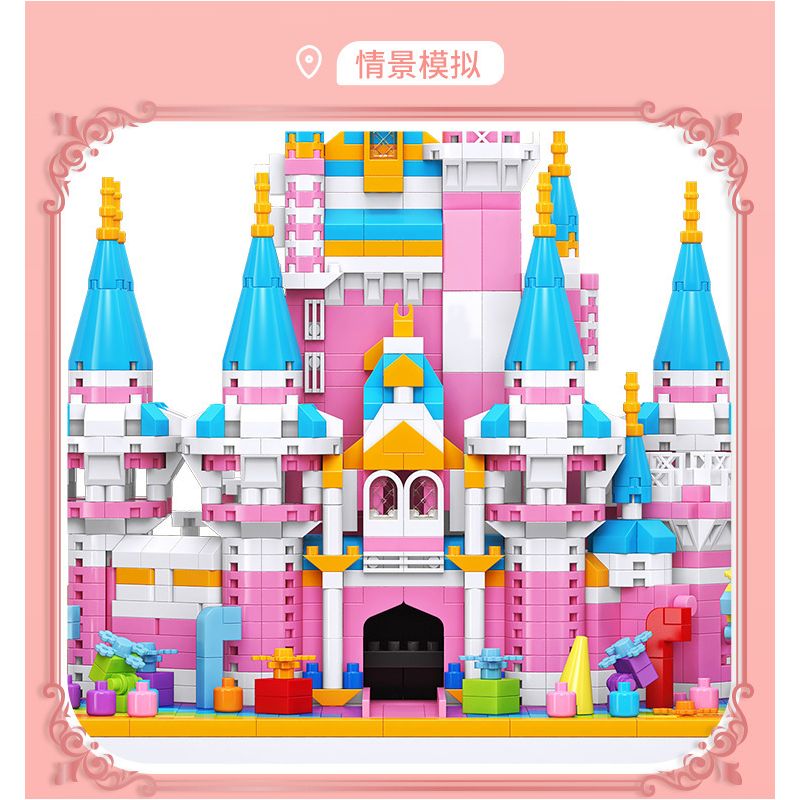 MOYU BLOCK MY92002 92002 non  LÂU ĐÀI CẦU VỒNG bộ đồ chơi xếp lắp ráp ghép mô hình Girl RAINBOW CASTLE Con Gái 6230 khối