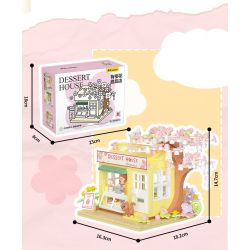 WEKKI 516601 non  CÓ MỘT CỬA HÀNG KẸO HOA ANH ĐÀO bộ đồ chơi xếp lắp ráp ghép mô hình Girl DESSERT HOUSE Con Gái