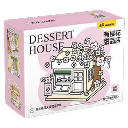 WEKKI 516601 non  CÓ MỘT CỬA HÀNG KẸO HOA ANH ĐÀO bộ đồ chơi xếp lắp ráp ghép mô hình Girl DESSERT HOUSE Con Gái