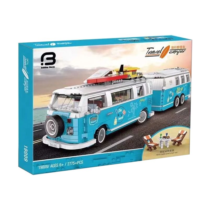 BRICK ELEMENT 19009 non Lego CẮM TRẠI DU LỊCH bộ đồ chơi xếp lắp ráp ghép mô hình Creator TRAVEL CAMPER Sáng Tạo 2775 khối