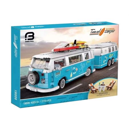 BRICK ELEMENT 19009 non  CẮM TRẠI DU LỊCH bộ đồ chơi xếp lắp ráp ghép mô hình Creator TRAVEL CAMPER Sáng Tạo 2775 khối