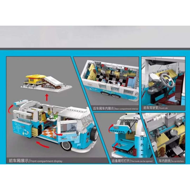 BRICK ELEMENT 19009 non  CẮM TRẠI DU LỊCH bộ đồ chơi xếp lắp ráp ghép mô hình Creator TRAVEL CAMPER Sáng Tạo 2775 khối