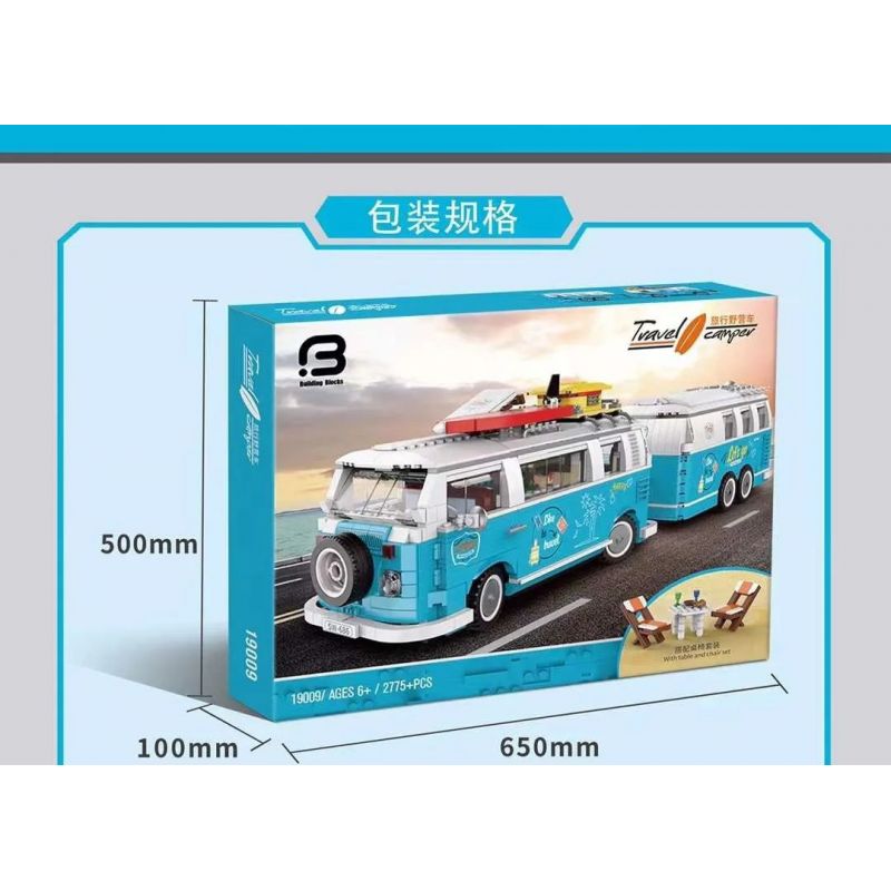 BRICK ELEMENT 19009 non  CẮM TRẠI DU LỊCH bộ đồ chơi xếp lắp ráp ghép mô hình Creator TRAVEL CAMPER Sáng Tạo 2775 khối