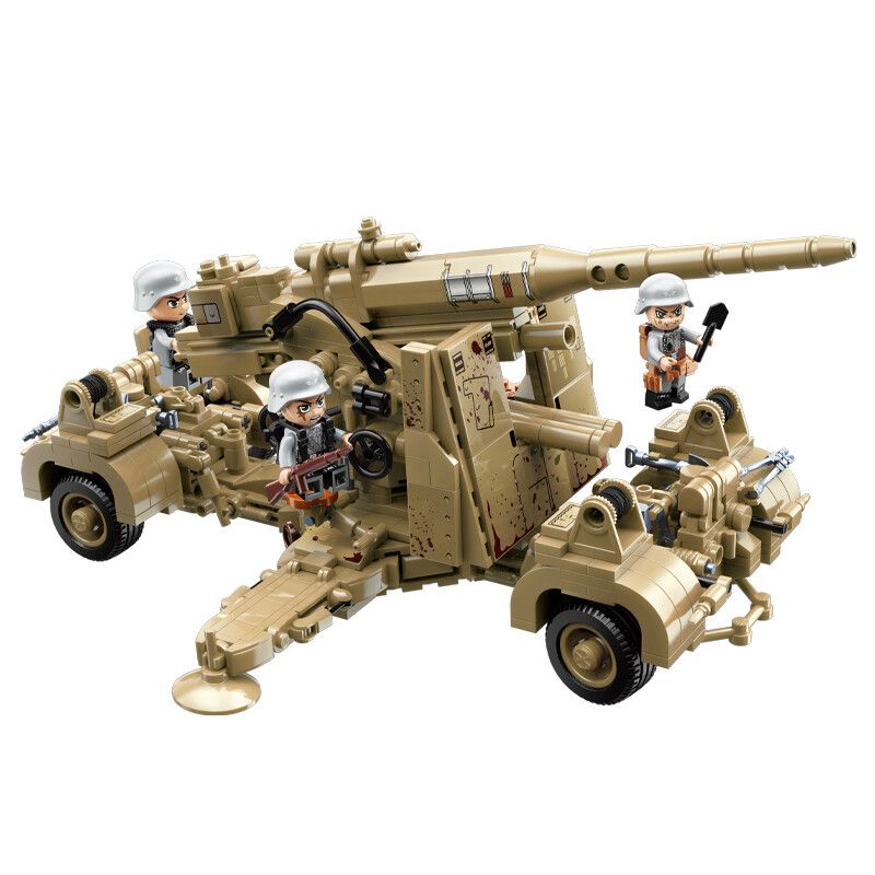 Enlighten 21027 Qman 21027 non Lego PHÁO PHÒNG KHÔNG 88MM CỦA ĐỨC bộ đồ chơi xếp lắp ráp ghép mô hình Military Army WORLD WAR II Quân Sự Bộ Đội