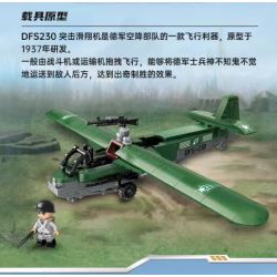 Enlighten 21022 Qman 21022 non  TÀU LƯỢN TẤN CÔNG HẠNG NHẸ DFS-230 bộ đồ chơi xếp lắp ráp ghép mô hình Military Army WORLD WAR II Quân Sự Bộ Đội 234 khối