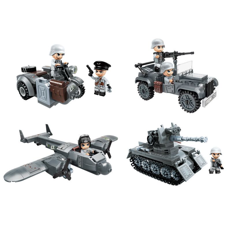 Enlighten 21021 Qman 21021 non Lego CHIẾN TRƯỜNG 5 HỘP NHỎ bộ đồ chơi xếp lắp ráp ghép mô hình Military Army WORLD WAR II Quân Sự Bộ Đội