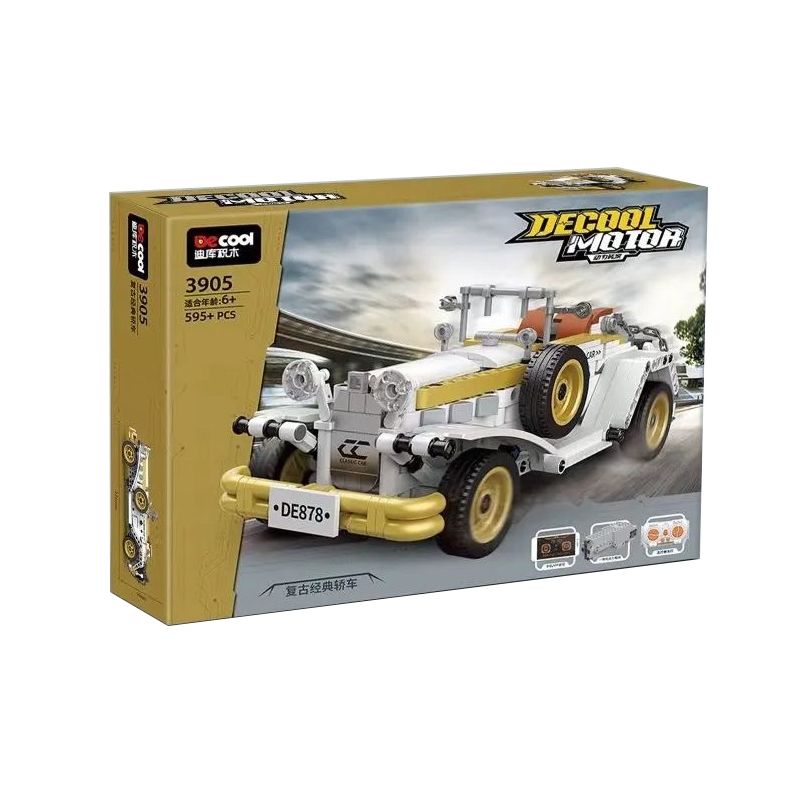 Decool 3905 Jisi 3905 non Lego XE HƠI CỔ ĐIỂN bộ đồ chơi xếp lắp ráp ghép mô hình Racers DECOOL MOTOR Đua Tốc Độ 595 khối