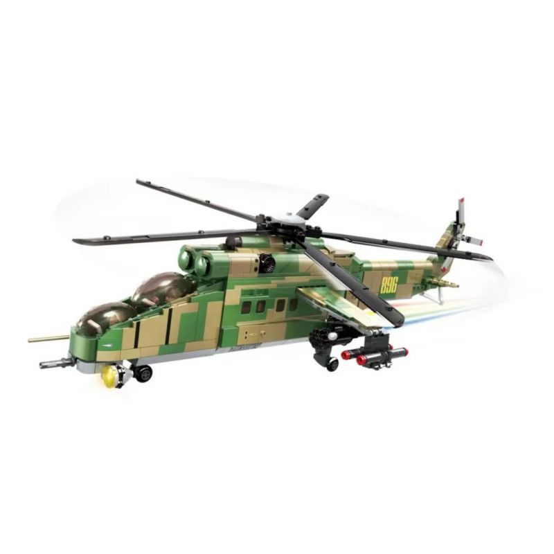 WOMA C0896 0896 non Lego TRỰC THĂNG VŨ TRANG MI 24 bộ đồ chơi xếp lắp ráp ghép mô hình Military Army AIR FORCE Quân Sự Bộ Đội 1006 khối