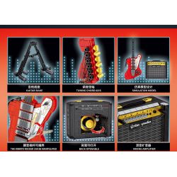 SEMBO 708946 non  ĐÀN GUITAR ĐIỆN bộ đồ chơi xếp lắp ráp ghép mô hình BLOCK MUSIC 1061 khối