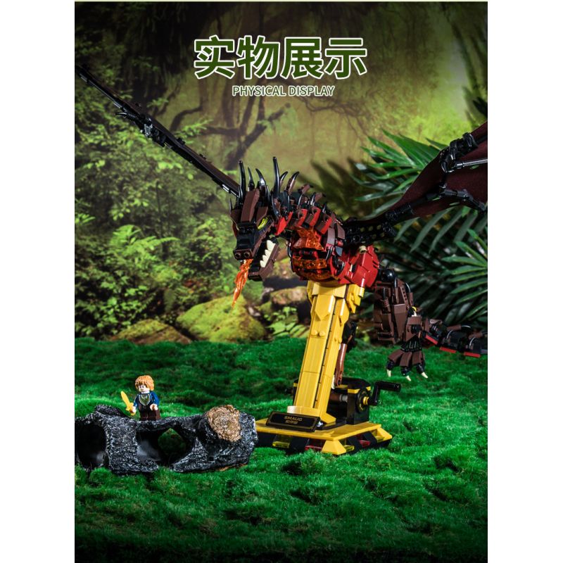 BEAUTY AND 13003 non  SMAUG CON RỒNG bộ đồ chơi xếp lắp ráp ghép mô hình The Lord Of The Rings DRAGON SMAUG Chúa Nhẫn 1359 khối