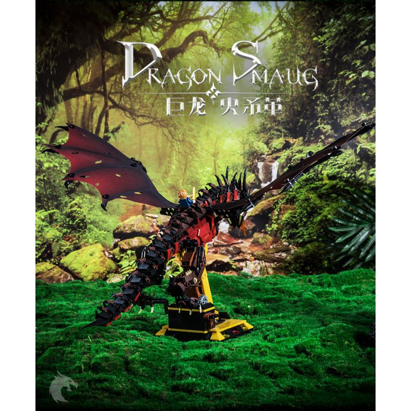 BEAUTY AND 13003 non  SMAUG CON RỒNG bộ đồ chơi xếp lắp ráp ghép mô hình The Lord Of The Rings DRAGON SMAUG Chúa Nhẫn 1359 khối
