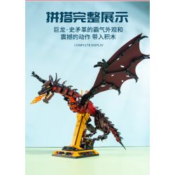 BEAUTY AND 13003 non  SMAUG CON RỒNG bộ đồ chơi xếp lắp ráp ghép mô hình The Lord Of The Rings DRAGON SMAUG Chúa Nhẫn 1359 khối