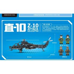 SEMBO 705993 non  PHÁO HẠM Z-10 bộ đồ chơi xếp lắp ráp ghép mô hình Military Army Z-10 ATTACK HELICOPTER Quân Sự Bộ Đội 1225 khối