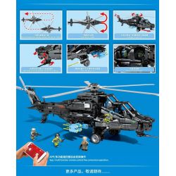 SEMBO 705993 non  PHÁO HẠM Z-10 bộ đồ chơi xếp lắp ráp ghép mô hình Military Army Z-10 ATTACK HELICOPTER Quân Sự Bộ Đội 1225 khối