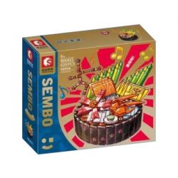 SEMBO 601415 non  HỘP NHẠC SASHIMI bộ đồ chơi xếp lắp ráp ghép mô hình 629 khối