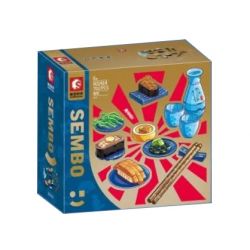 SEMBO 601414 non  MÓN ĂN NHẬT SUSHI bộ đồ chơi xếp lắp ráp ghép mô hình 702 khối
