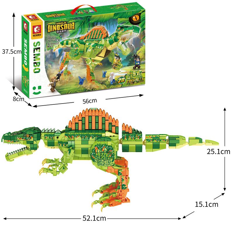 SEMBO 205023 non  THẾ GIỚI KHỦNG LONG CHÓ XOÁY bộ đồ chơi xếp lắp ráp ghép mô hình Jurassic World WORLD DINOSAUR 1415 khối
