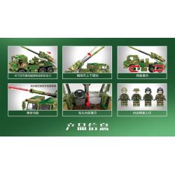 SEMBO 203121 non  PHÁO 155MM GẮN TRÊN XE bộ đồ chơi xếp lắp ráp ghép mô hình Military Army 155MM VEHICLE MOUNTED HOWITZER Quân Sự Bộ Đội 603 khối