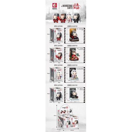 SEMBO 107033 107034 107035 107036 non  XÂY DỰNG BÚP BÊ 4 PHONG CÁCH bộ đồ chơi xếp lắp ráp ghép mô hình The Wandering Earth Lưu Lạc Địa Cầu 923 khối
