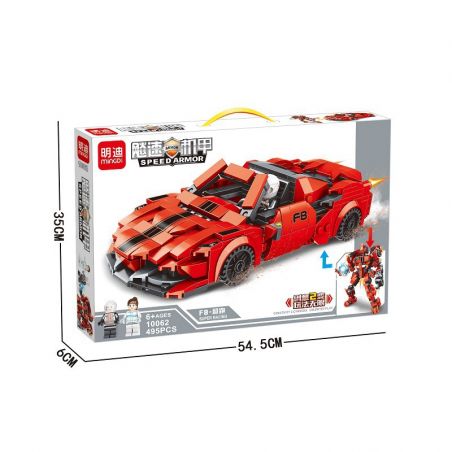 MINGDI 10062 non  TỐC ĐỘ MECH F8-SIÊU XE bộ đồ chơi xếp lắp ráp ghép mô hình Racers SPEED ARMOR Đua Tốc Độ 495 khối