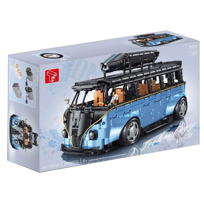 TA GAOLE T5022A 5022A T5022B 5022B non Lego XE BUÝT VOLKSWAGEN 1:8 tỷ lệ 1:8 bộ đồ chơi xếp lắp ráp ghép mô hình Technic Kỹ Thuật Công Nghệ Cao Mô Hình Phương Tiện 3299 khối