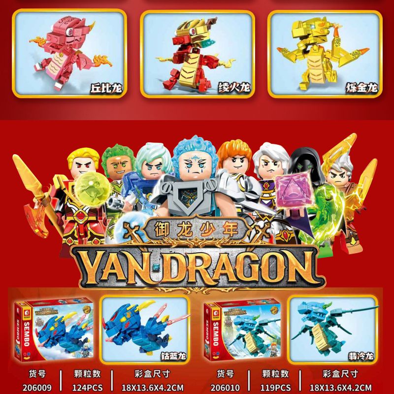 SEMBO 206009 206010 206011 206012 206013 206014 206015 206016 non  YULONG BOY 8 PHONG CÁCH bộ đồ chơi xếp lắp ráp ghép mô hình YAN DRAGON 983 khối