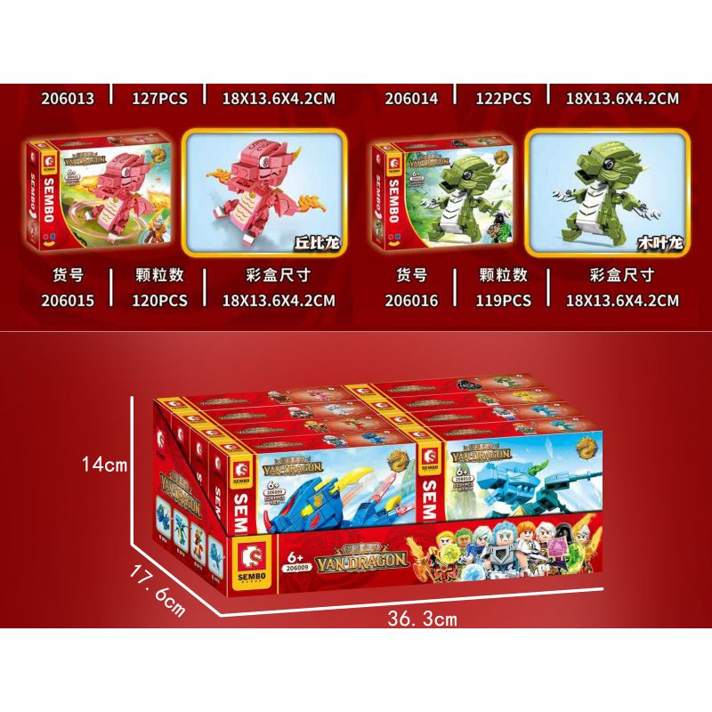 SEMBO 206009 206010 206011 206012 206013 206014 206015 206016 non  YULONG BOY 8 PHONG CÁCH bộ đồ chơi xếp lắp ráp ghép mô hình YAN DRAGON 983 khối