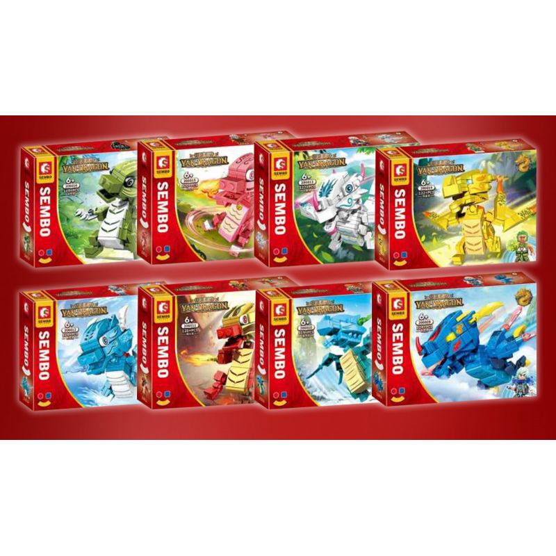 SEMBO 206009 206010 206011 206012 206013 206014 206015 206016 non  YULONG BOY 8 PHONG CÁCH bộ đồ chơi xếp lắp ráp ghép mô hình YAN DRAGON 983 khối