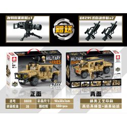 LEYI 88018 non  XE HUMVEE QUÂN SỰ M998 bộ đồ chơi xếp lắp ráp ghép mô hình Military Army M998 MILITRAY HUMMER Quân Sự Bộ Đội 588 khối