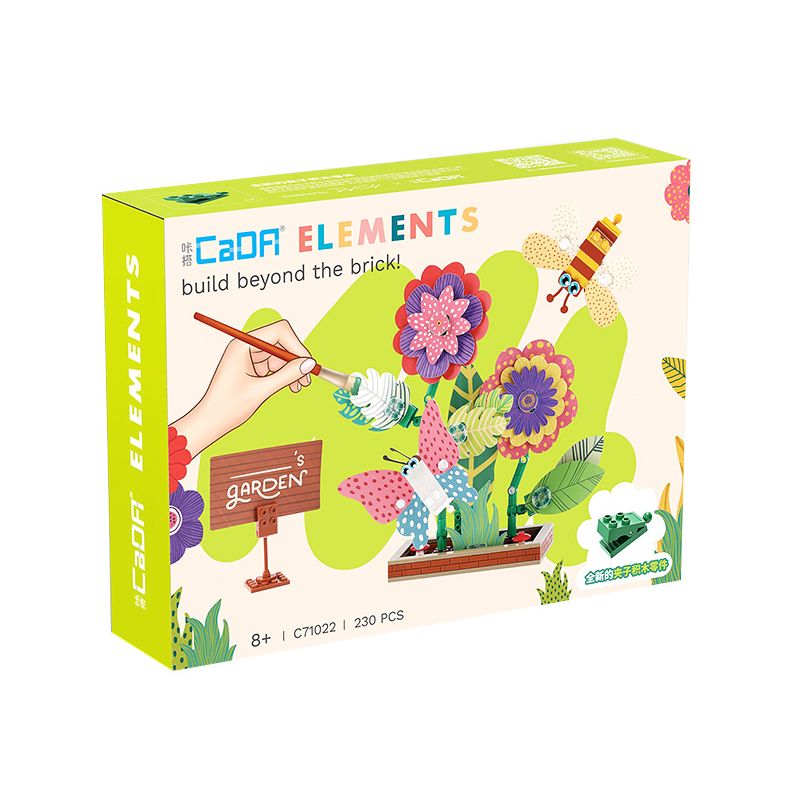 CADA DOUBLEE C71022 71022 non  VƯỜN KẸP bộ đồ chơi xếp lắp ráp ghép mô hình Pre-School FLOWER GARDEN Mẫu Giáo 230 khối